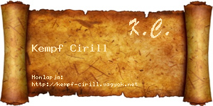 Kempf Cirill névjegykártya